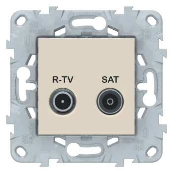 Розетка телевизионная единственная ТV-SAT, Бежевый, серия Unica New, Schneider Electric