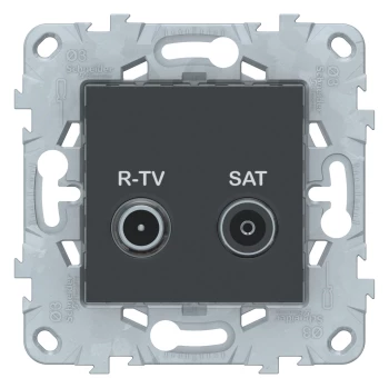 Розетка телевизионная единственная ТV-SAT, Антрацит, серия Unica New, Schneider Electric