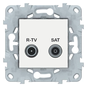 Розетка телевизионная оконечная ТV-SAT, Белый, серия Unica New, Schneider Electric
