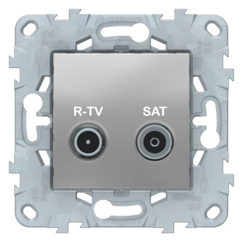 Розетка телевизионная оконечная ТV-SAT, Алюминий, серия Unica New, Schneider Electric