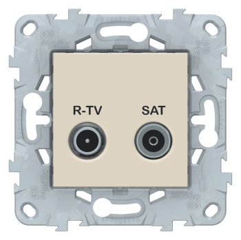 Розетка телевизионная оконечная ТV-SAT, Бежевый, серия Unica New, Schneider Electric