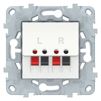 Розетка аудио для колонок 2-ая, Белый, серия Unica New, Schneider Electric