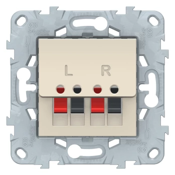 Розетка аудио для колонок 2-ая, Бежевый, серия Unica New, Schneider Electric
