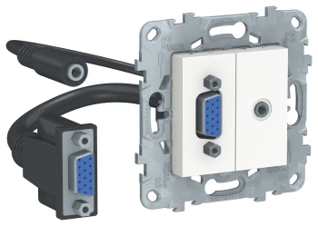 Розетка HD15+Jack 3, 5, Белый, серия Unica Studio/Pure, Schneider Electric