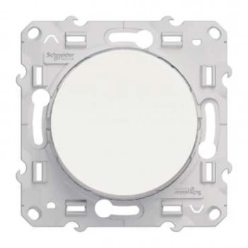 Выключатель 1-клавишный, проходной (с двух мест), Белый, серия Odace, Schneider Electric