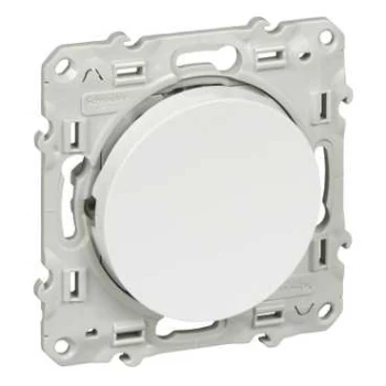 Выключатель 2-клавишный, с подсветкой, Белый, серия Odace, Schneider Electric