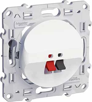 Розетка аудио для колонок 1-ая, Белый, серия Odace, Schneider Electric
