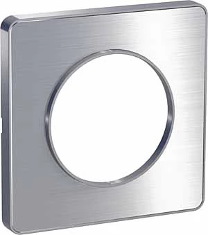 Рамка 1-ая (одинарная), Полированный алюминий/Алюминий (металл), серия Odace, Schneider Electric
