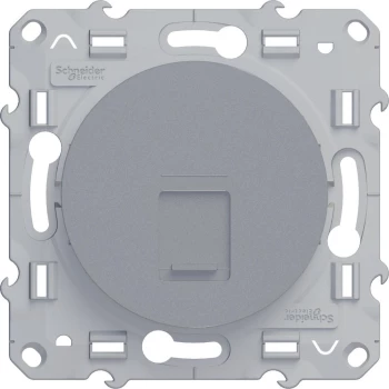 Розетка компьютерная 1-ая кат.5е, RJ-45 (интернет), Алюминий, серия Odace, Schneider Electric