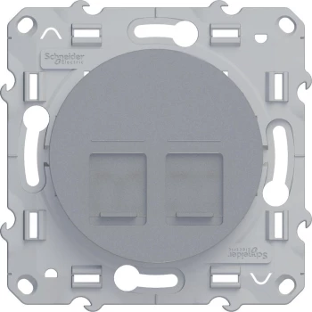 Розетка компьютерная 2-ая кат.5е, RJ-45 (интернет), Алюминий, серия Odace, Schneider Electric