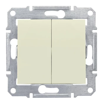 Выключатель 2-клавишный, влагозащищенный IP44, Бежевый, серия Sedna, Schneider Electric