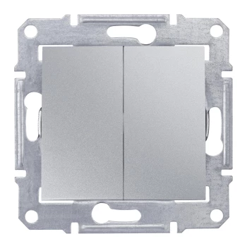 Выключатель 2-клавишный, влагозащищенный IP44, Алюминий, серия Sedna, Schneider Electric