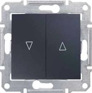 Выключатель для жалюзи (рольставней) кнопочный, Графит, серия Sedna, Schneider Electric