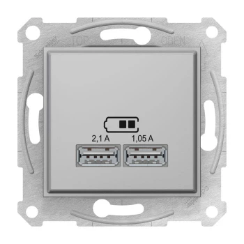 Розетка USB 2-ая (для подзарядки), Алюминий, серия Sedna, Schneider Electric