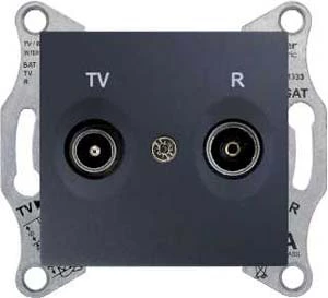 Розетка телевизионная проходная ТV-FМ 8dB, Графит, серия Sedna, Schneider Electric