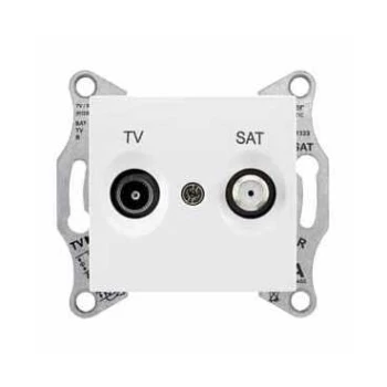 Розетка телевизионная проходная ТV-SAT 8dB, Белый, серия Sedna, Schneider Electric