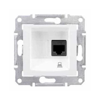 Розетка компьютерная 1-ая кат.5е, RJ-45 (интернет), Белый, серия Sedna, Schneider Electric