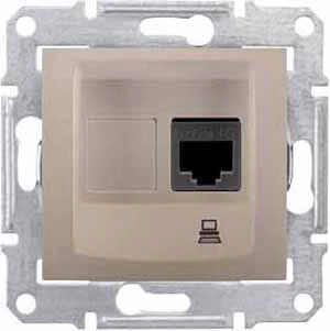 Розетка компьютерная 1-ая кат.5е, RJ-45 (интернет), Титан, серия Sedna, Schneider Electric