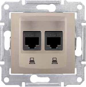 Розетка компьютерная 2-ая кат.5е, RJ-45 (интернет), Титан, серия Sedna, Schneider Electric