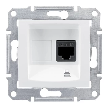 Розетка компьютерная 1-ая кат.6, RJ-45 (интернет), Белый, серия Sedna, Schneider Electric