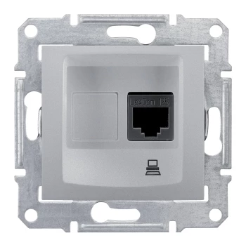 Розетка компьютерная 1-ая кат.6, RJ-45 (интернет), Алюминий, серия Sedna, Schneider Electric
