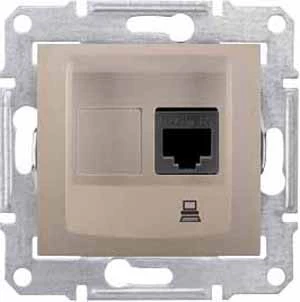 Розетка компьютерная 1-ая кат.6, RJ-45 (интернет), Титан, серия Sedna, Schneider Electric