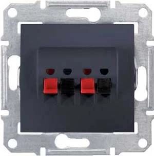 Розетка аудио для колонок 2-ая, Графит, серия Sedna, Schneider Electric